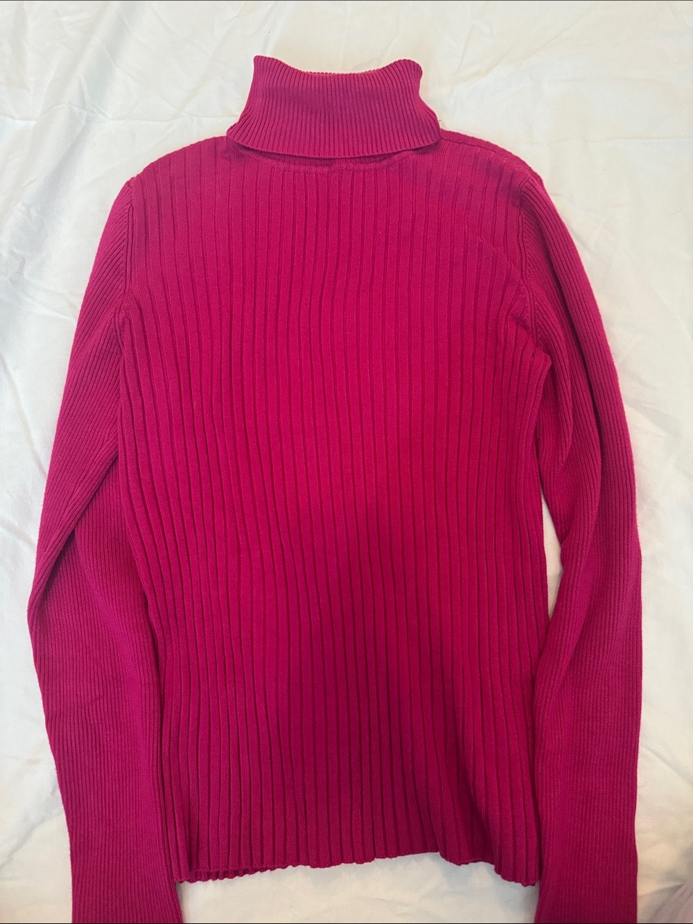 Ellen Tracy Ribbed Turtleneck Sweater - Fuchsia